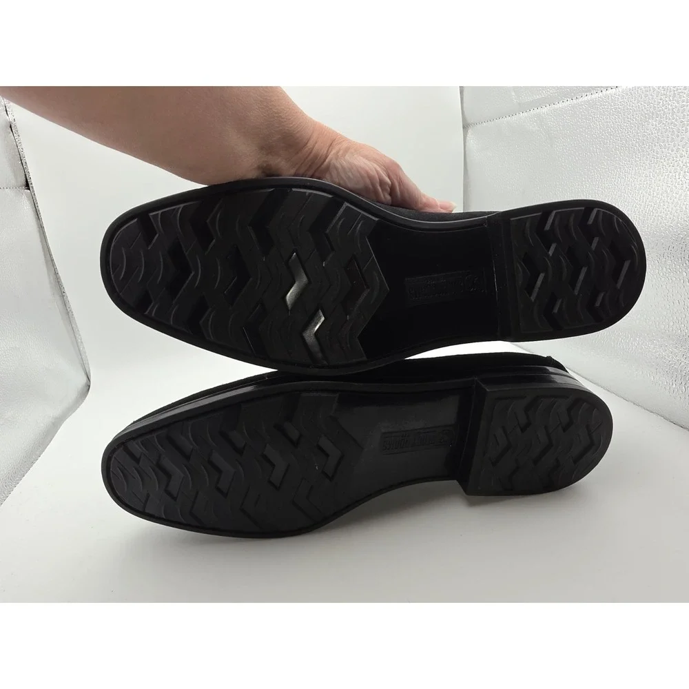 Stacy Adams Neville Mens Loafers Black Suede Moc Toe Bit Slip On Shoes Size 8M